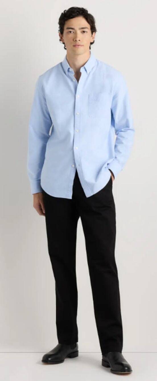 Quince Men's XXL 100% Organic Cotton Oxford Shirt - Light Blue